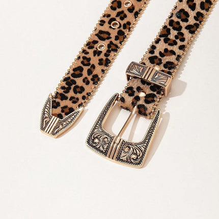 Retro Pattern PU Belt Western Style Women's Belt