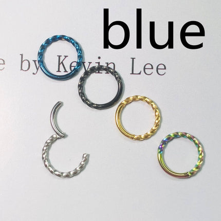 Stainless Steel Nose Ring Earrings 316L Closed Ring  Ring Coil Twisted Twisted Rope Piercing Jewelry