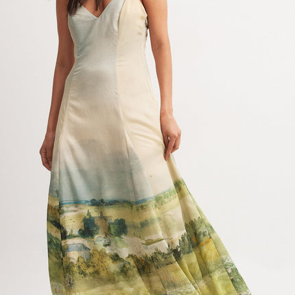 Fashion Elegant Printing Slip Dress