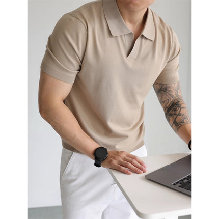 Men's British Business Summer Ice Silk T-shirt