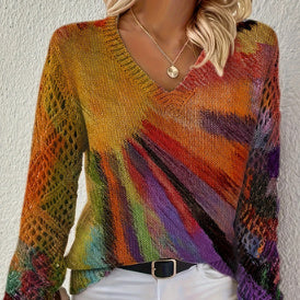 Printed Casual Cape Coat Cardigan Sweater