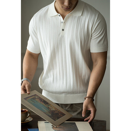 Light Luxury High-end Machine Washable Wool Short-sleeved Polo Shirt