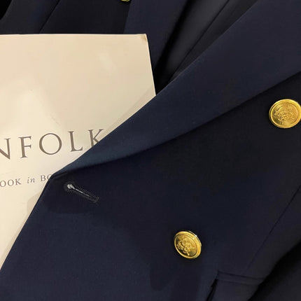 Navy Blue Leisure Simple Commute Easy Matching Coat