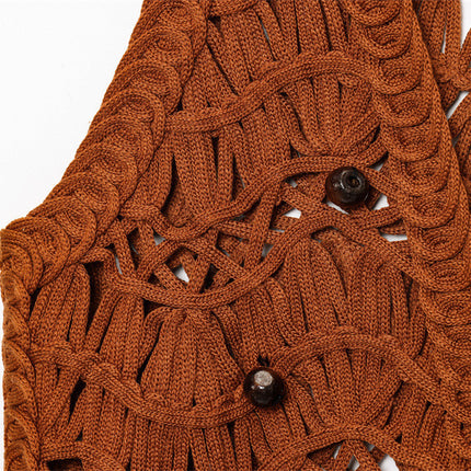 V-neck Beaded Knitted Vest