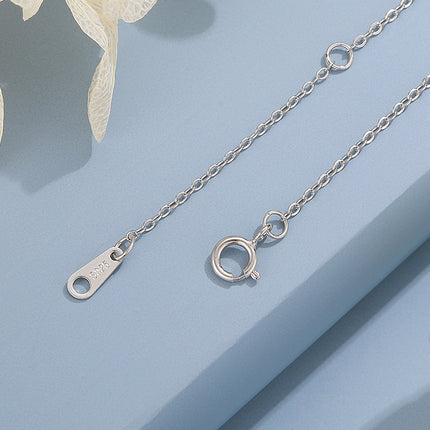 S925 Silver Double Ring Necklace Female Mobius Clavicle Chain