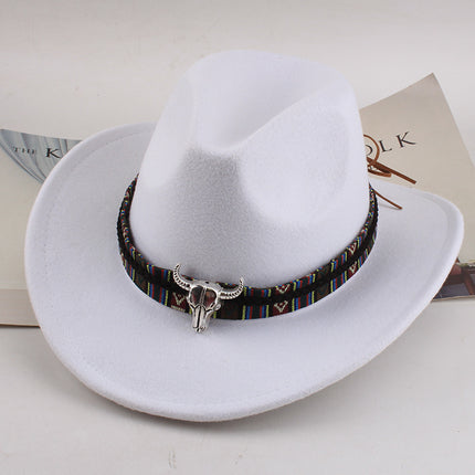 European And American Style Woolen Cowboy Hat Men's Lady Couple Ethnic Style Curling