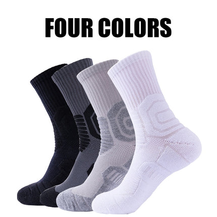 4 Pairs Compression Crew Running Socks Athletic Socks For Men With Cushion Work Hiking Basketball Sport Socks Anti-odor And Anti-slip For Running Fitness Hiking And Cycling