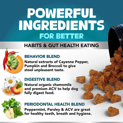 No Poo Chews For Dogs Stop Poop Eating Behavior Probiotics And Digestive Enzymes For Dogs Bad Breath Support For All Breeds Digestive And Gut Health Supplement 180 Soft Chews