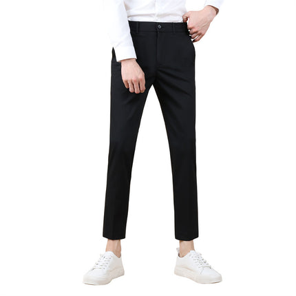 Summer Thin Cropped Men's Suit Pants Pencil Pants Solid Color Breathable