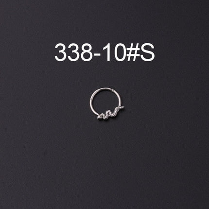 Snake-shaped Closed Ring Interface Ring Ear Bone Nose Ring