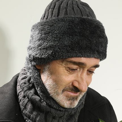 Men's Middle-aged And Elderly Wool Hat With Wool And Thick Knitted Hat