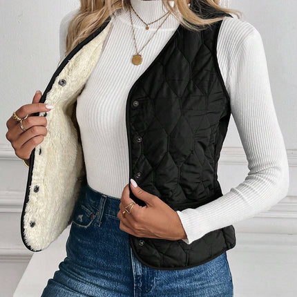 Plush Lining Padded Vest Winter Clothes Acket