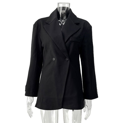 Autumn And Winter Women's Suit Advanced Static Luxury Elegant Lapel Baggy Coat
