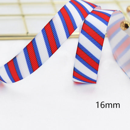 Stars And Stripes Ribbon Dovetail Bowknot Hair Ring Double Stitching Dovetail Ribbon