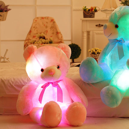 Creative Light Up LED Teddy Bear Stuffed Animals Plush Toy Colorful Glowing Christmas Gift For Kids Pillow
