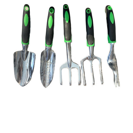 Garden Supplies 9-piece Aluminum Alloy Set, Silicone Two-color Handle Shovel Gardening Tools