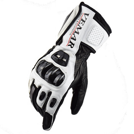 Motorcycle Riding Leather Style Carbon Fiber Shell Anti-fall And Windproof Touch Screen Gloves