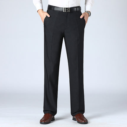 Men's Straight-leg Pants Loose High Waist Suit Pants
