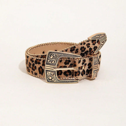 Retro Pattern PU Belt Western Style Women's Belt