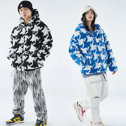 Trendy Loose Irregular Plaid Jacket Couples