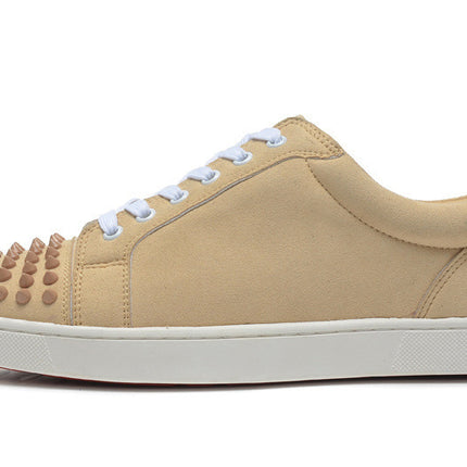 Low-cut frosted-toe spiked sneakers