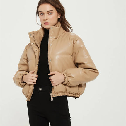 Faux leather cotton jacket