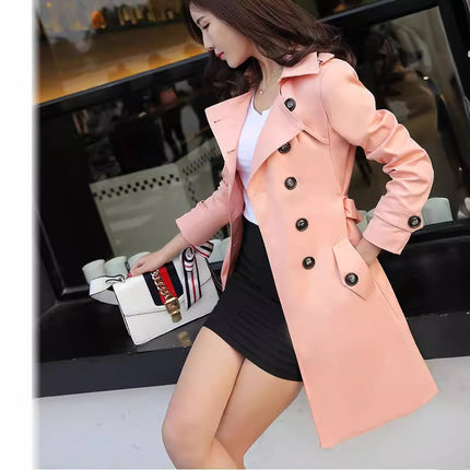 Women's Fashion Trench Coat Mid-length Coat