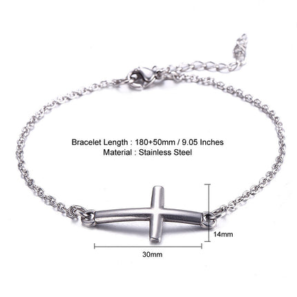 Stainless steel cross bracelet