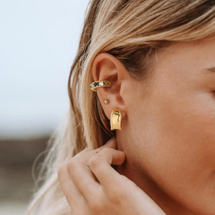 Lxalry Liquid Metal Fusion Stud Set  14K Gold   Silver Prism Earrings  Hypoallergenic 5-Size Jewelry For Everyday Elegance To Evening Glamour