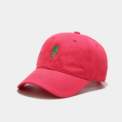Fruit Small Pineapple Embroidery Soft Top Baseball Cap