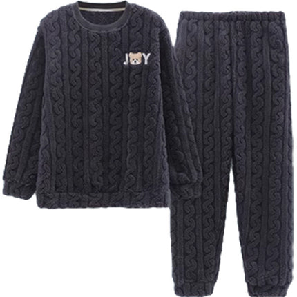 Men's FallWinter Thickened Coral Velvet Pajamas Suit