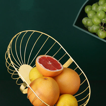 Metal Hollowed Out Fruit Vegetable Snack Tray Bowl Basket Kitchen Storage Rack Holder Large Capacity Kitchen Organizer Basket