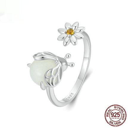 Silver Ziyun Original Popular Luminous Firefly Open Ring