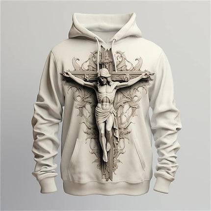 Spring And Autumn New Hoodie Printed Sweater Men's Comfortable Retro Hooded Sweater