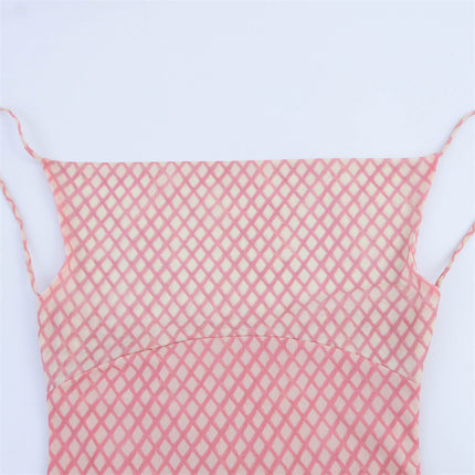 Printed Silk Net Draped Collar Sling Length Dress