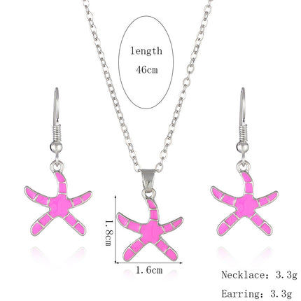 European And American Marine Life Necklace Earrings