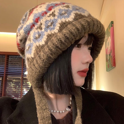 Winter Vintage Hat Bag Cap Warm Ear Protection Wool Hat
