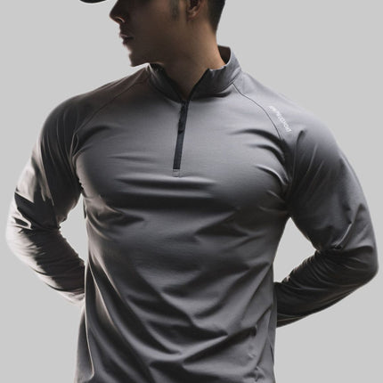 Clone Cotton Half Placketround Neck Fashion Sports Sweater Casual Long Sleeve