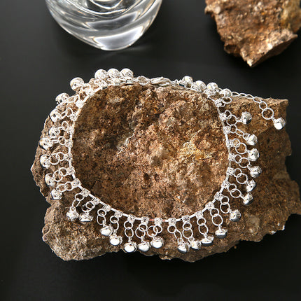 Hawaii Beach Ethnic Retro Gold Silver Alloy Bell Tassel Anklet