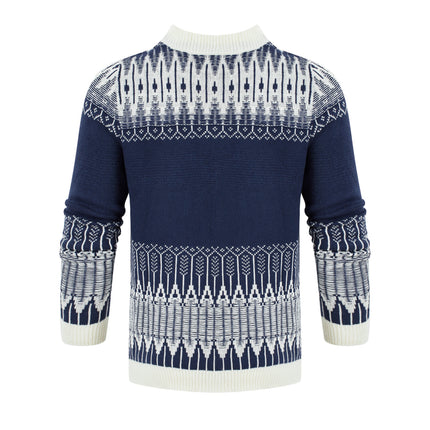 Men's Knitted Sweater Fashion Long-sleeved Pullover Tops Fall And Winter Clothing