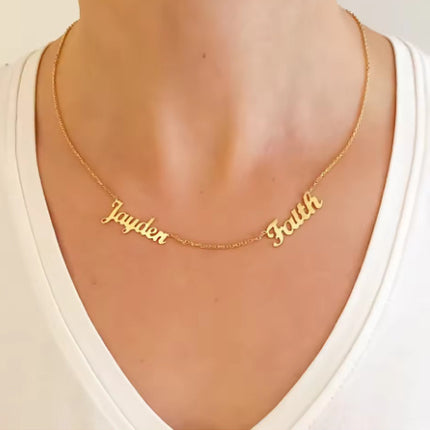 The Stainless Steel Necklace With An English Name Is Fashionable