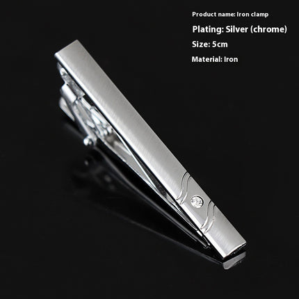 Men's Formal Wear Business Silver Simple Fashion Short Tie Clip