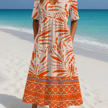 Women's Loose Fashion Printed Short Sleeve Dress