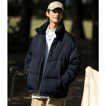 Stand Collar Men's Thick Couple Coat