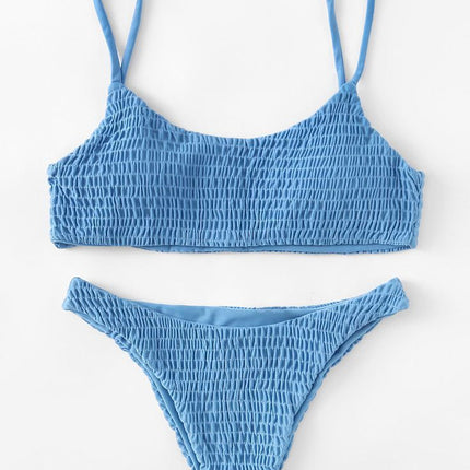 Swimsuit sexy pleated triangle bikini