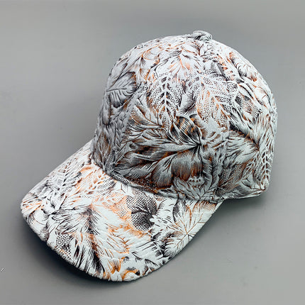 Korean Style Pure Leather Printing Baseball Caps
