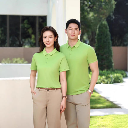 Male Solid Color Lapel Polo Shirt Lapel