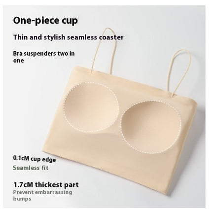 Women's Solid Color Chest Cushion Beautiful Back And Strapless