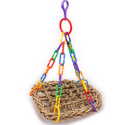 Toy Bird Grass Net Parrot Swing