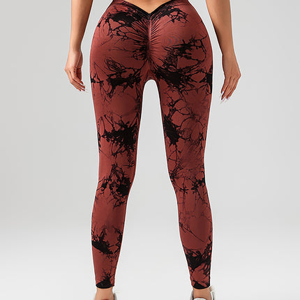 4 Pack Women's Scrunch Workout Leggings, High Waisted Butt Lifting Tie-dye V Back Waist Seamless Gym Yoga Leggings, Workout Leggings For Women Jada Leggings